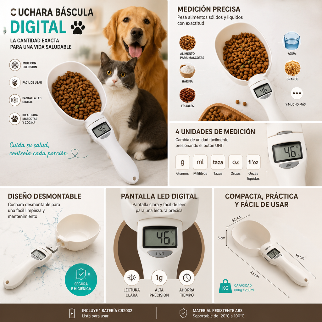 Cuchara Bascula  Cocina/ Mascota 800gr